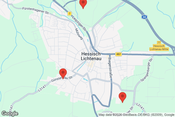 Karte mit Entrümpelungsaufträgen in Hessisch Lichtenau