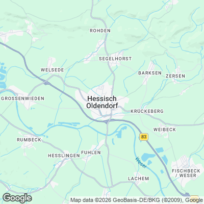 Karte von Hessisch Oldendorf und Umgebung