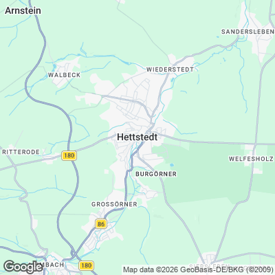 Karte von Hettstedt und Umgebung