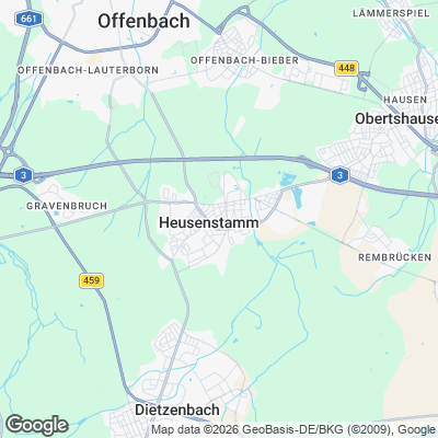 Karte von Heusenstamm und Umgebung