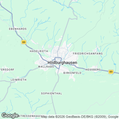 Karte von Hildburghausen und Umgebung
