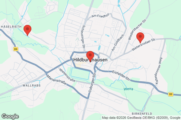 Karte mit Entrümpelungsaufträgen in Hildburghausen