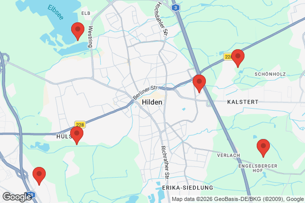 Karte mit Entrümpelungsaufträgen in Hilden