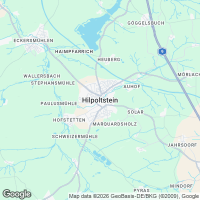 Karte von Hilpoltstein und Umgebung