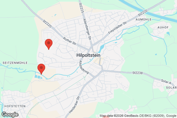 Karte mit Entrümpelungsaufträgen in Hilpoltstein