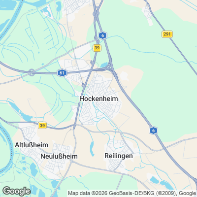 Karte von Hockenheim und Umgebung