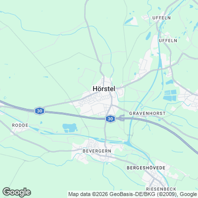 Karte von Hörstel und Umgebung