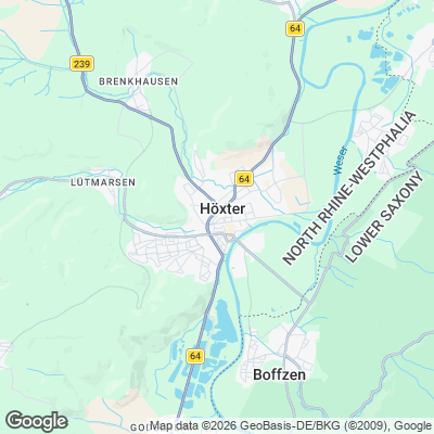 Karte von Höxter und Umgebung