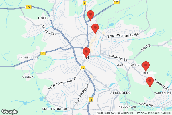 Karte mit Entrümpelungsaufträgen in Hof