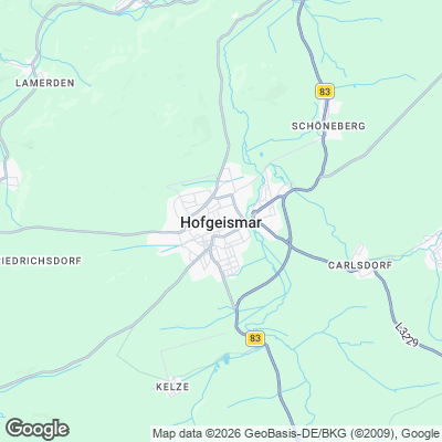 Karte von Hofgeismar und Umgebung