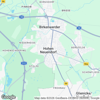 Karte von Hohen Neuendorf und Umgebung
