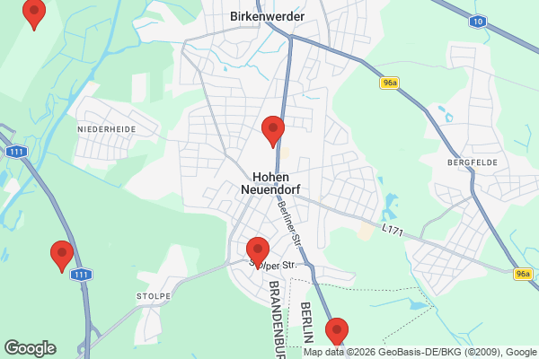 Karte mit Entrümpelungsaufträgen in Hohen Neuendorf