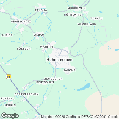 Karte von Hohenmölsen und Umgebung