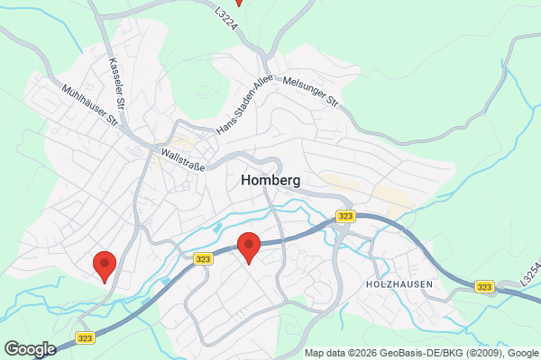 Karte mit Entrümpelungsaufträgen in Homberg (Efze)