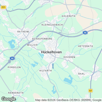 Karte von Hückelhoven und Umgebung