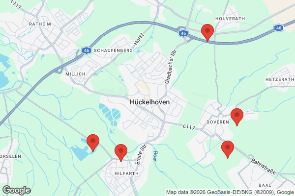 Karte mit Entrümpelungsaufträgen in Hückelhoven
