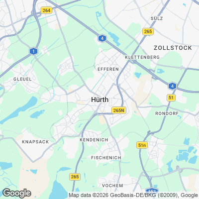 Karte von Hürth und Umgebung