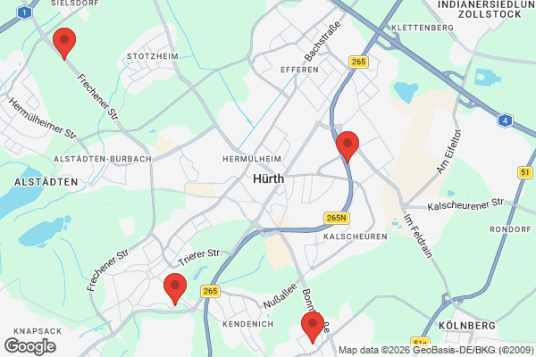 Karte mit Entrümpelungsaufträgen in Hürth