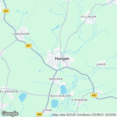 Karte von Hungen und Umgebung