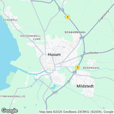Karte von Husum und Umgebung