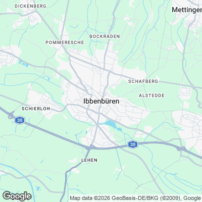 Karte von Ibbenbüren und Umgebung
