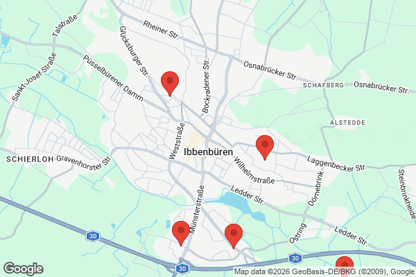 Karte mit Entrümpelungsaufträgen in Ibbenbüren