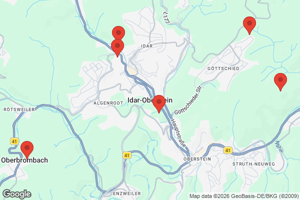 Karte mit Entrümpelungsaufträgen in Idar-Oberstein