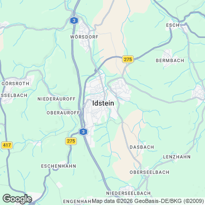 Karte von Idstein und Umgebung