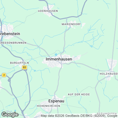 Karte von Immenhausen und Umgebung