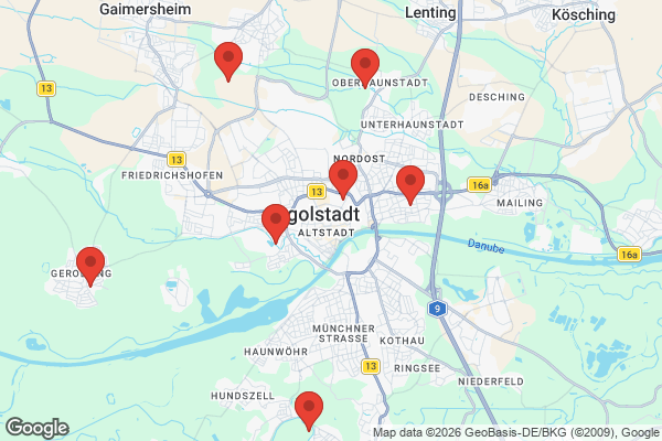 Karte mit Entrümpelungsaufträgen in Ingolstadt