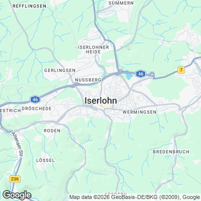 Karte von Iserlohn und Umgebung