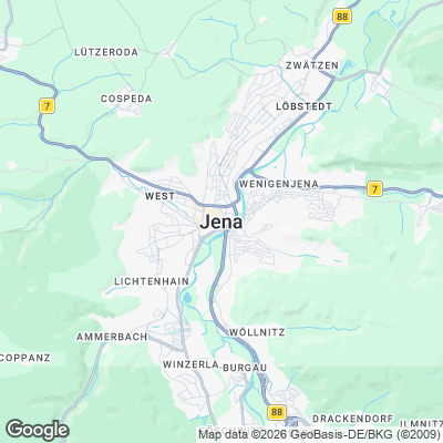 Karte von Jena und Umgebung
