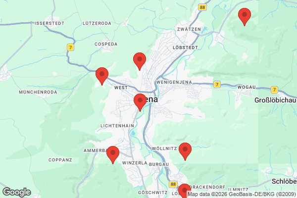 Karte mit Entrümpelungsaufträgen in Jena