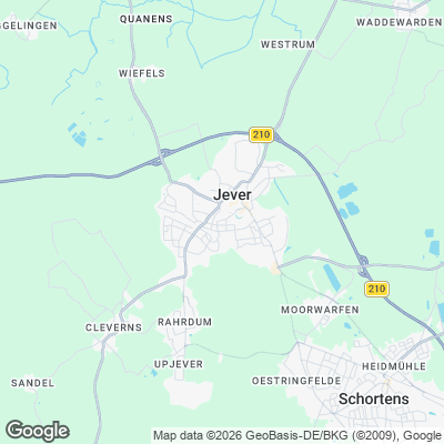 Karte von Jever und Umgebung