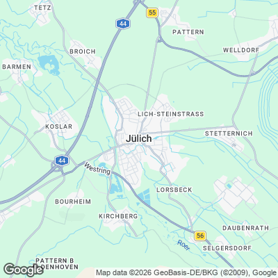 Karte von Jülich und Umgebung