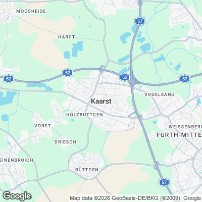 Karte von Kaarst und Umgebung