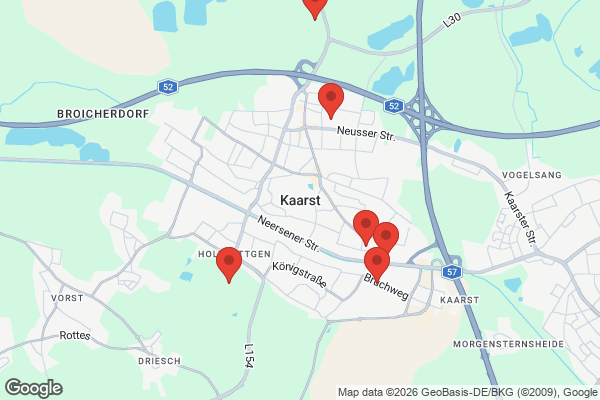 Karte mit Entrümpelungsaufträgen in Kaarst