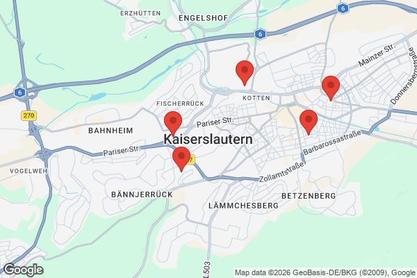 Karte mit Entrümpelungsaufträgen in Kaiserslautern