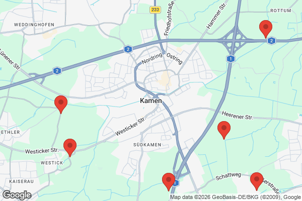 Karte mit Entrümpelungsaufträgen in Kamen