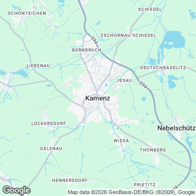 Karte von Kamenz und Umgebung