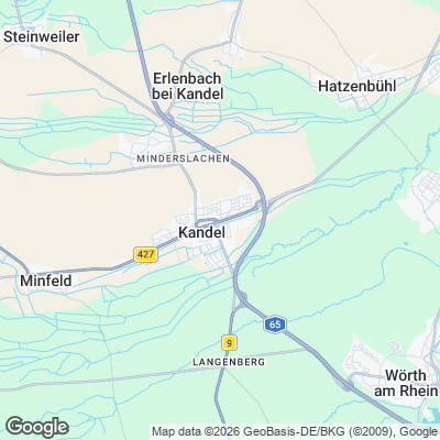 Karte von Kandel und Umgebung