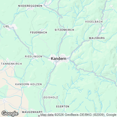 Karte von Kandern und Umgebung