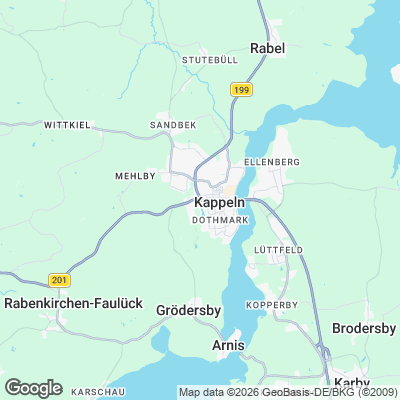 Karte von Kappeln und Umgebung
