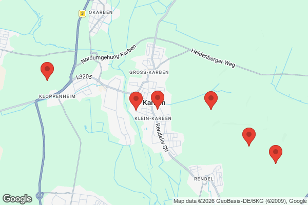 Karte mit Entrümpelungsaufträgen in Karben