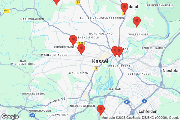Karte mit Entrümpelungsaufträgen in Kassel