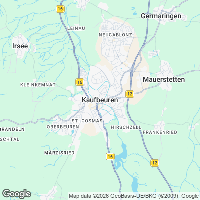 Karte von Kaufbeuren und Umgebung