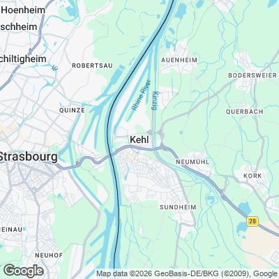 Karte von Kehl und Umgebung