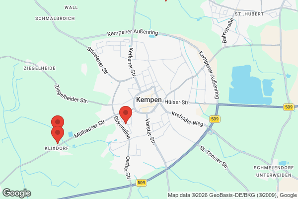 Karte mit Entrümpelungsaufträgen in Kempen