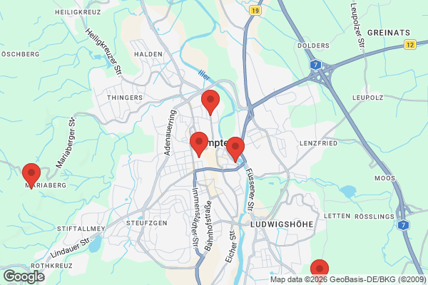 Karte mit Entrümpelungsaufträgen in Kempten