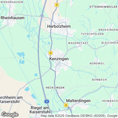 Karte von Kenzingen und Umgebung